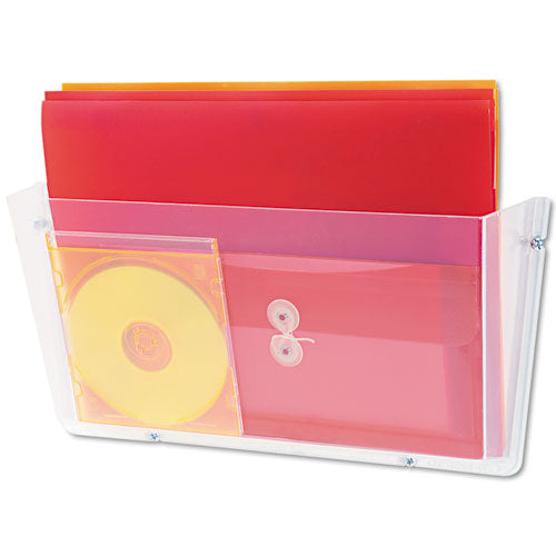 Unbreakable Docupocket Wall File, 3 Sections, Letter Size, 14.5" X 3" X 6.5", Clear, 3/pack