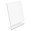 Classic Image Slanted Sign Holder, Portrait, 8.5 X 11 Insert, Clear