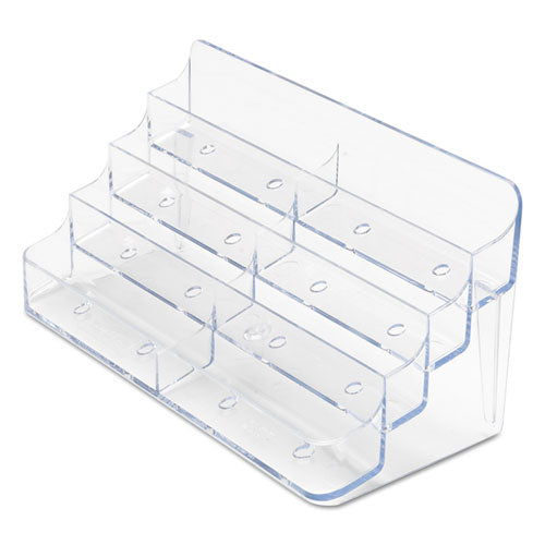 8-pocket Business Card Holder, Holds 400 Cards, 7.78 X 3.5 X 3.38, Plastic, Clear