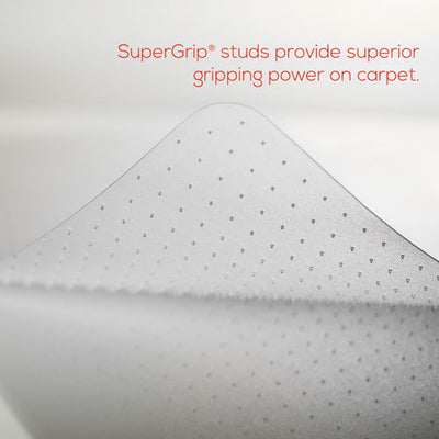 Economat Occasional Use Chair Mat, Low Pile Carpet, Flat, 36 X 48, Lipped, Clear