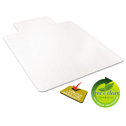 Economat Occasional Use Chair Mat For Low Pile Carpet, 45 X 53, Wide Lipped, Clear