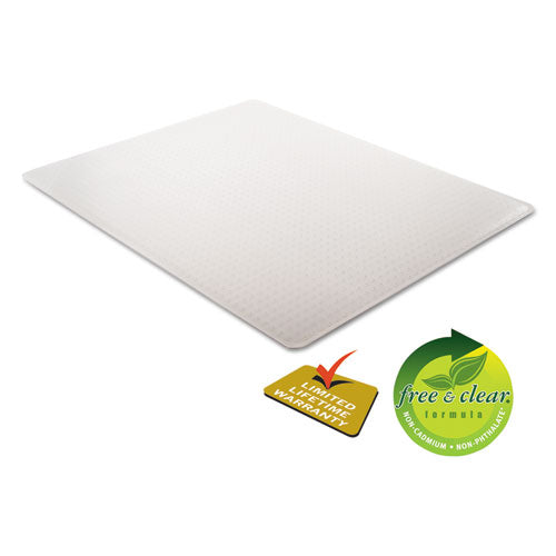 Duramat Moderate Use Chair Mat, Low Pile Carpet, Flat, 36 X 48, Lipped, Clear