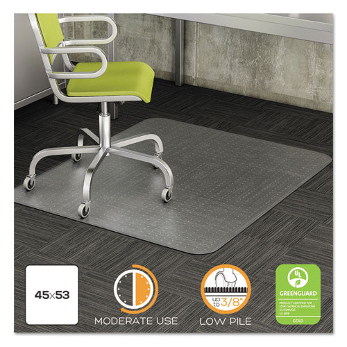 Duramat Moderate Use Chair Mat For Low Pile Carpet, 45 X 53, Wide Lipped, Clear