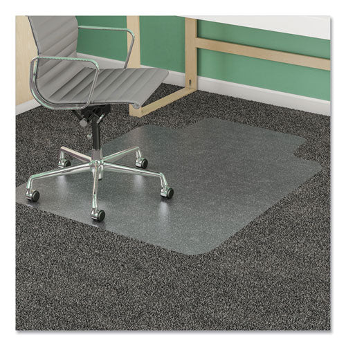 Antimicrobial Chair Mat, Medium Pile Carpet, 53 X 45, Lipped, Clear