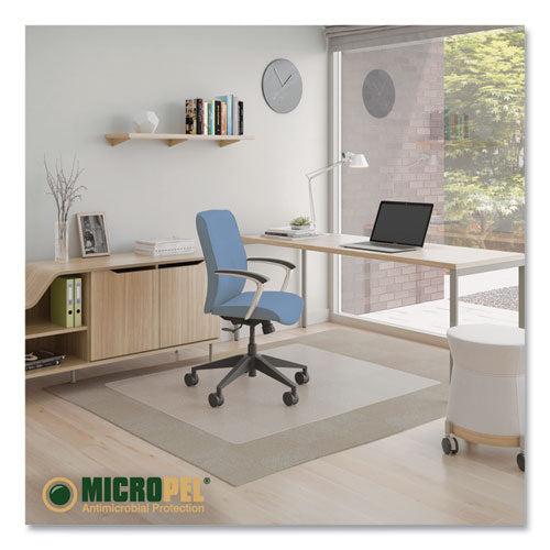 Antimicrobial Chair Mat, Medium Pile Carpet, 60 X 46, Rectangular, Clear
