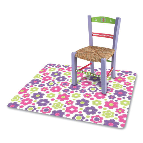 Fashionmat Chair Mat, Rectangular, 35 X 40, Daisies