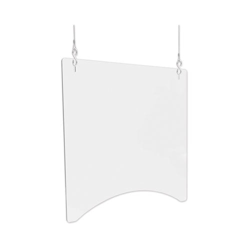 Hanging Barrier, 23.75" X 35.75", Acrylic, Clear, 2/carton