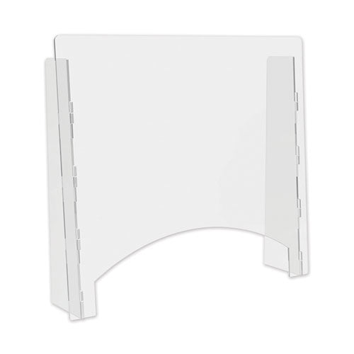 Counter Top Barrier With Full Shield, 27" X 6" X 23.75", Polycarbonate, Clear, 2/carton
