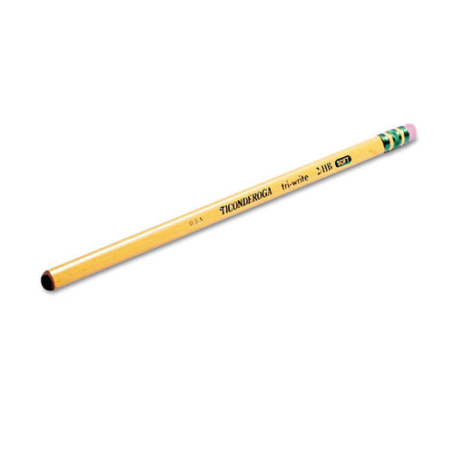 Tri-write Triangular Pencil, Hb (#2), Black Lead, Yellow Barrel, Dozen