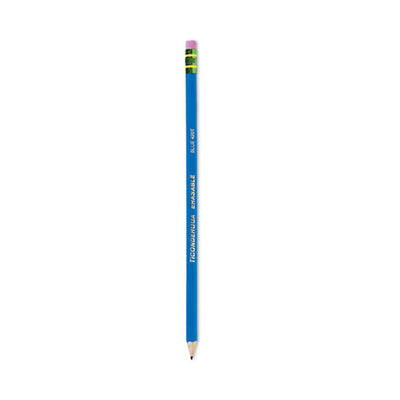Erasable Colored Pencils, 2.6 Mm, 2b (#1), Blue Lead, Blue Barrel, Dozen