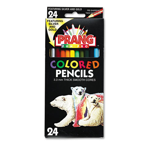 Colored Pencil Sets, 3.3 Mm, 2b (#1), Assorted Lead/barrel Colors, 24/pack