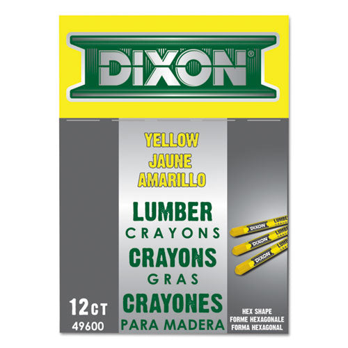 Lumber Crayons, 4.5 X 0.5, Carbon Black, Dozen