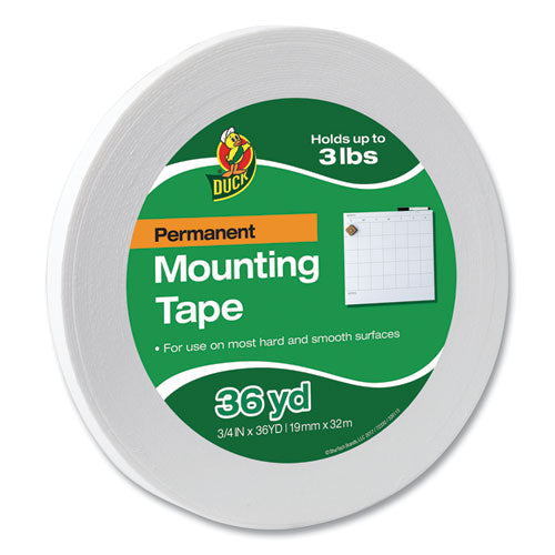 Double-stick Foam Mounting Tape, Permanent, Holds Up To 2 Lbs, 0.75" X 36 Yds