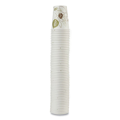 Pathways Paper Hot Cups, 8 Oz, White/green, 50/pack