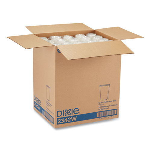 Paper Hot Cups, 12 Oz, White, 50/sleeve, 20 Sleeves/carton