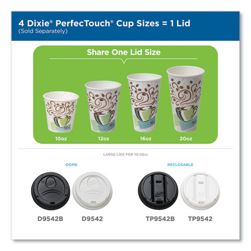 Perfectouch Paper Hot Cups, 10 Oz, Coffee Haze Design, 50 Sleeve, 20 Sleeves/carton