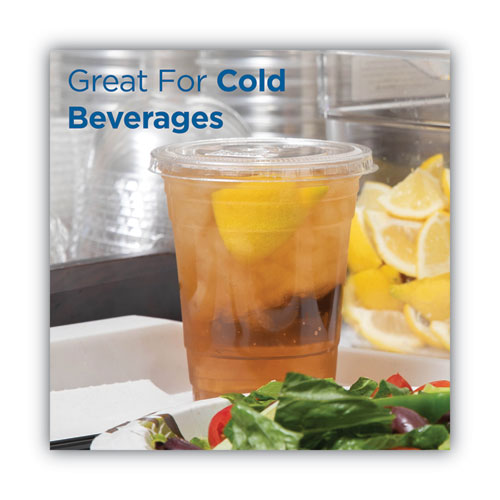 Cold Drink Cup Lids, Fits 16 Oz Plastic Cold Cups, Clear, 100/sleeve, 10 Sleeves/carton