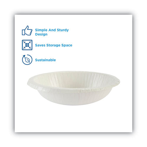 Paper Dinnerware, Plates, White, 8.5" Dia, 125/pack, 4/carton