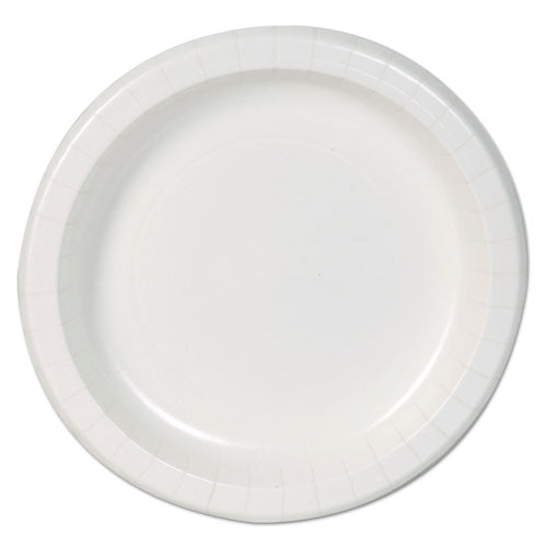 Paper Dinnerware, Plates, White, 8.5" Dia, 125/pack, 4/carton