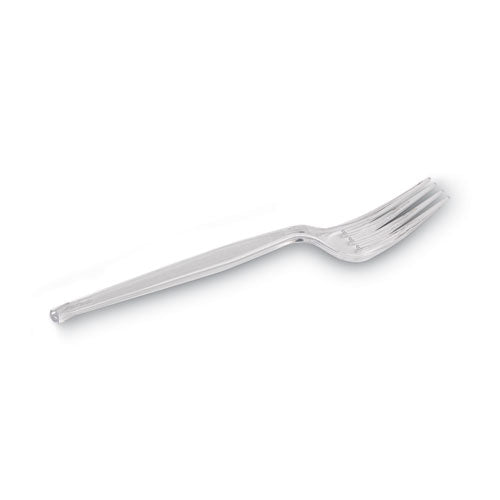 Plastic Cutlery, Forks, Heavyweight, Clear, 1,000/carton