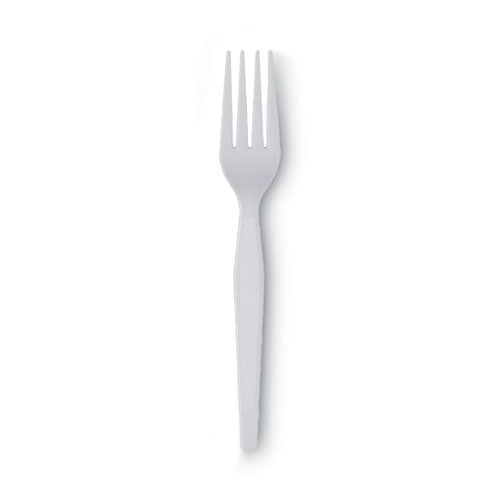 Plastic Cutlery, Heavyweight Forks, White, 1,000/carton