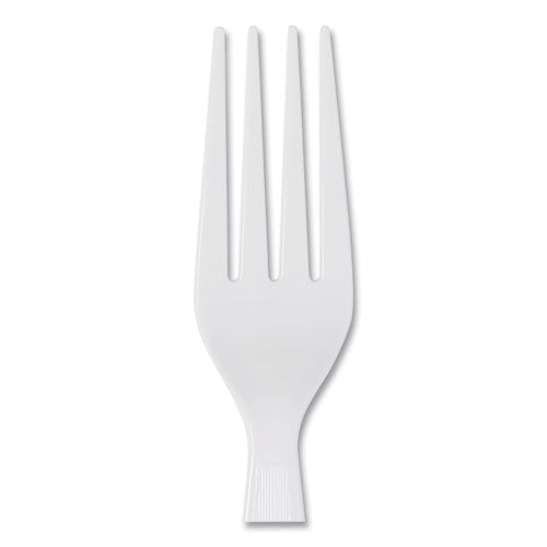 Plastic Cutlery, Heavyweight Forks, White, 1,000/carton