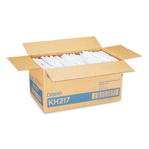 Plastic Cutlery, Heavyweight Knives, White, 1,000/carton