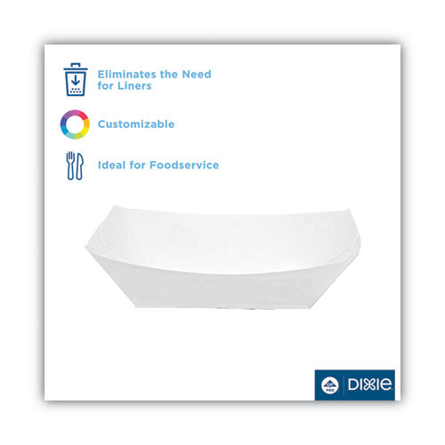 Kant Leek Polycoated Paper Food Tray, 3 Lb Capacity, 5.88 X 8.4 X 2, White, 250/pack, 2/pack/carton