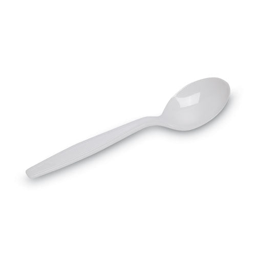 Plastic Cutlery, Heavyweight Soup Spoons, White, 1,000/carton