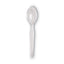 Plastic Cutlery, Heavyweight Teaspoon, Crystal Clear, 6", 1,000/carton