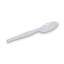 Individually Wrapped Mediumweight Polystyrene Cutlery, Teaspoons, White, 1,000/carton