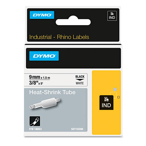 Rhino Permanent Vinyl Industrial Label Tape, 0.5" X 18 Ft, Clear/black Print