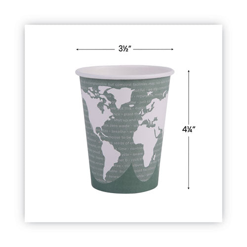 World Art Renewable And Compostable Hot Cups, 12 Oz, Gray, 50/pack