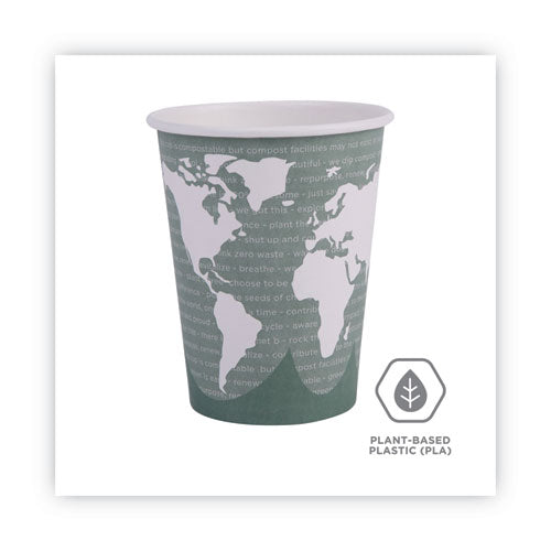 World Art Renewable And Compostable Hot Cups, 12 Oz, Gray, 50/pack
