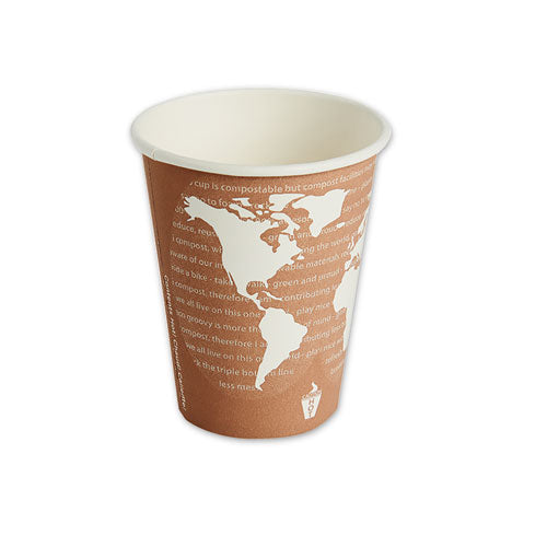 World Art Renewable And Compostable Hot Cups, 12 Oz, 50/pack, 20 Packs/carton