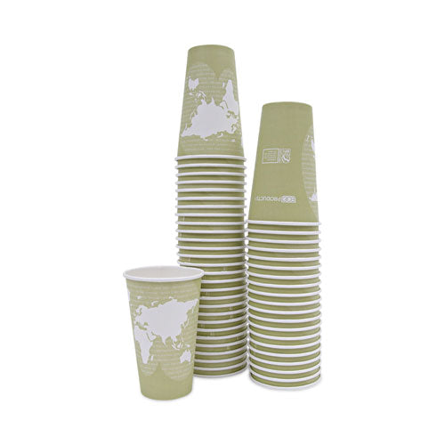 World Art Renewable And Compostable Hot Cups, 16 Oz, Moss, 50/pack