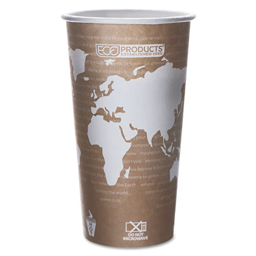 World Art Renewable And Compostable Hot Cups, 16 Oz, 50/pack, 20 Packs/carton