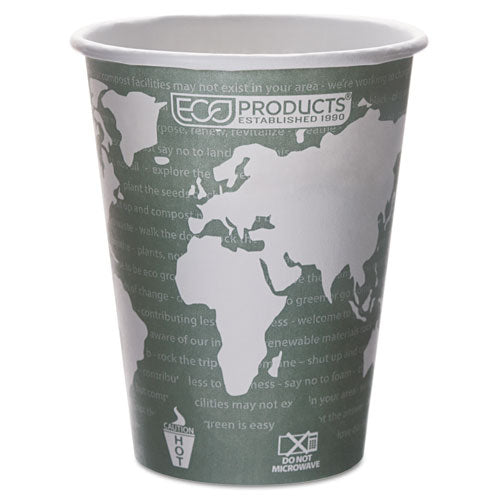 World Art Renewable And Compostable Hot Cups, 8 Oz, Plum, 50/pack