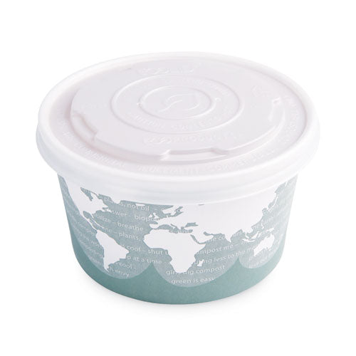 World Art Renewable And Compostable Food Container, 12 Oz, 4.05 Diameter X 2.5 H, Green, Paper, 25/pack, 20 Packs/carton