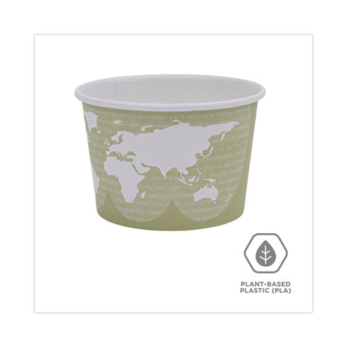 World Art Renewable And Compostable Food Container, 16 Oz, 4.05 Diameter X 3 H, Seafoam, Paper, 25/pack, 20 Packs/carton
