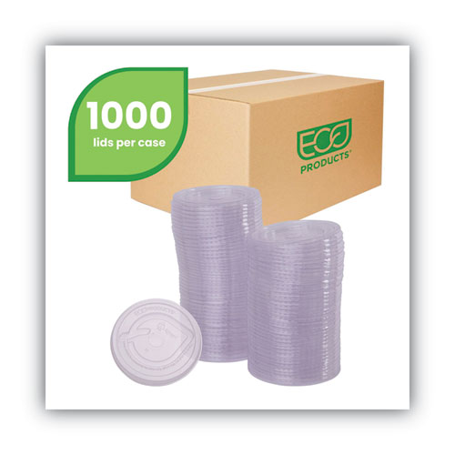 Greenstripe Renewable And Compost Cold Cup Flat Lids, Fits 9 Oz To 24 Oz Cups, Clear, 100/pack, 10 Packs/carton