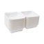Bagasse Hinged Clamshell Containers, 6 X 6 X 3, White, Sugarcane, 50/pack, 10 Packs/carton