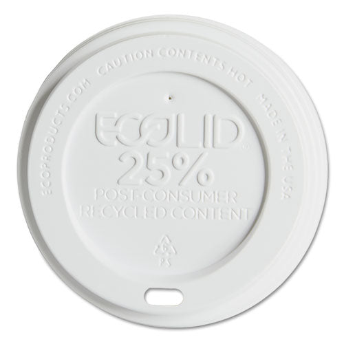 Ecolid 25% Recycled Content Hot Cup Lid, Black, Fits 10 Oz To 20 Oz Cups, 100/pack, 10 Packs/carton