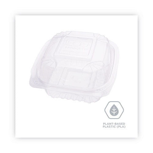 Clear Clamshell Hinged Food Containers, 6 X 6 X 3, Plastic, 80/pack, 3 Packs/carton