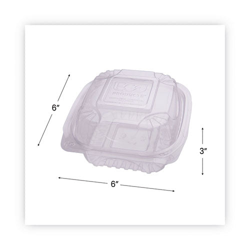 Clear Clamshell Hinged Food Containers, 6 X 6 X 3, Plastic, 80/pack, 3 Packs/carton