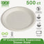 Renewable Sugarcane Plates, 10" Dia, Natural White, 500/carton