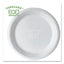 Vanguard Renewable And Compostable Sugarcane Plates, 9" Dia, White, 500/carton