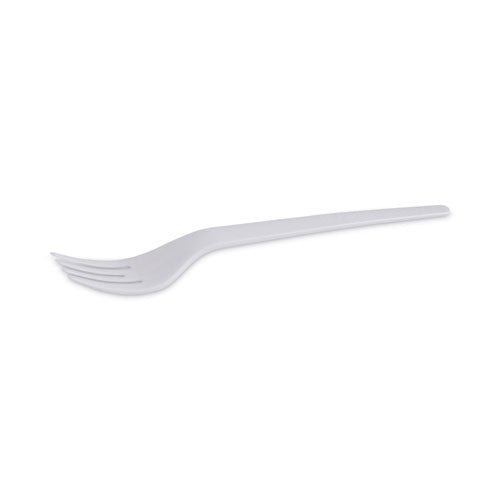 Plantware Compostable Cutlery, Fork, 6", Pearl White, 50/pack, 20 Pack/carton