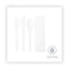 Plantware Compostable Cutlery Kit, Knife/fork/spoon/napkin, 6", Pearl White, 250 Kits/carton