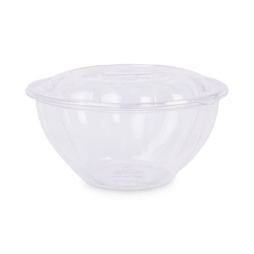 Renewable And Compostable Salad Bowls With Lids, 32 Oz, Clear, Plastic, 50/pack, 3 Packs/carton